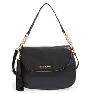 NWT Michael Kors Bedford Crossbody Bag Pebbled Leather Black